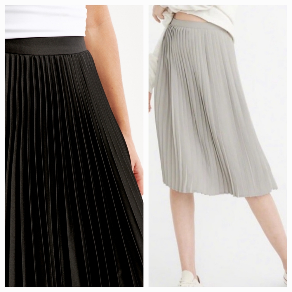 2 Pleated Black and Gray Skirts